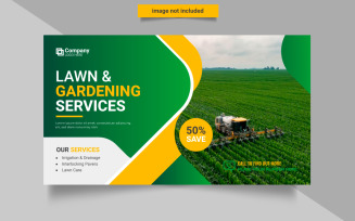 Agro farm and landscaping business web banner design farm management service social media post