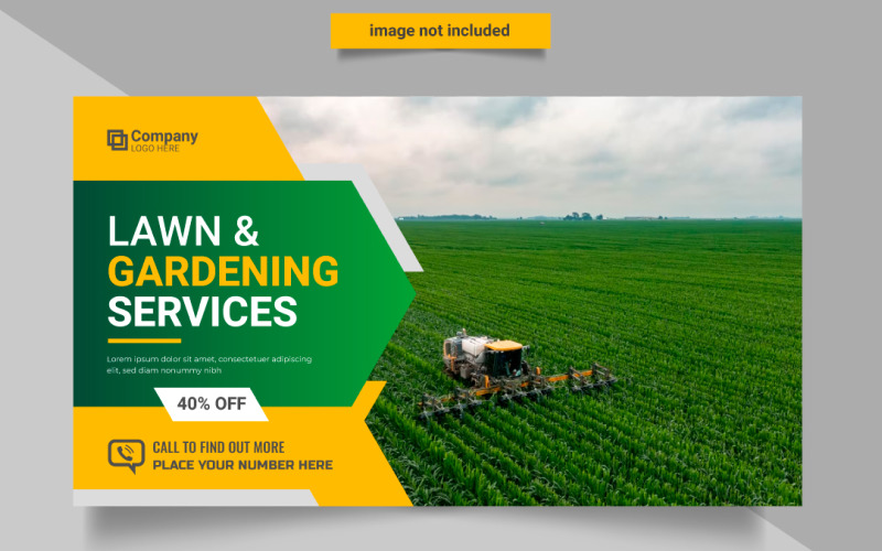 Agro farm and landscaping business web banner design farm management service Illustration