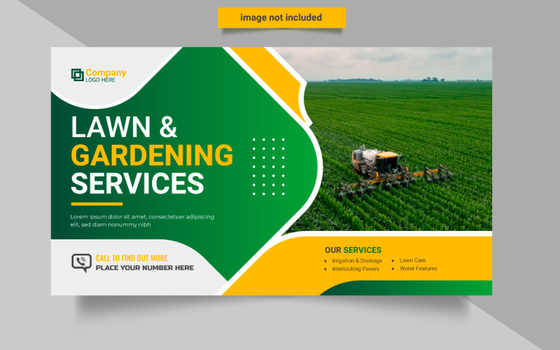 Agro farm and landscaping business web banner design idea Illustration