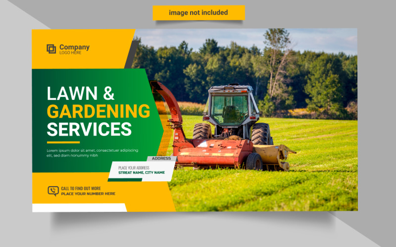 Agro farm and landscaping business web banner design Vector farm management service design Illustration