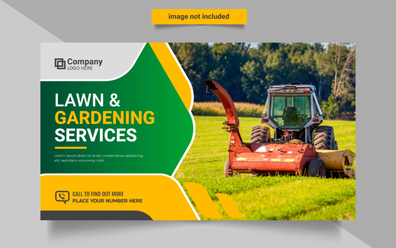Agro farm and landscaping business web banner design vector Illustration