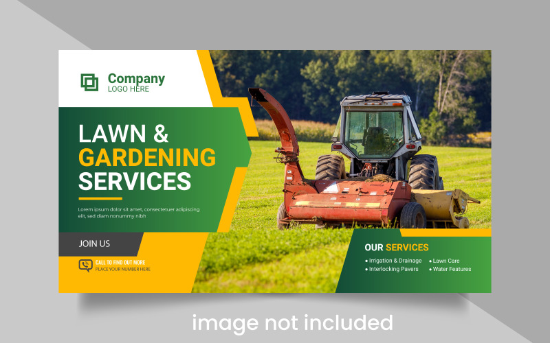 Agro farm and landscaping business web banner design Illustration