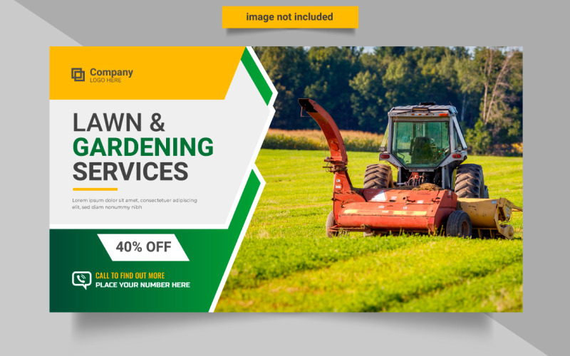 Agro farm and landscaping business web banner farm management service social media post design Illustration