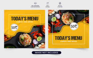 Food menu promo poster vector design