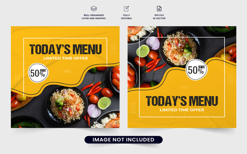 Food menu promo poster vector design Social Media