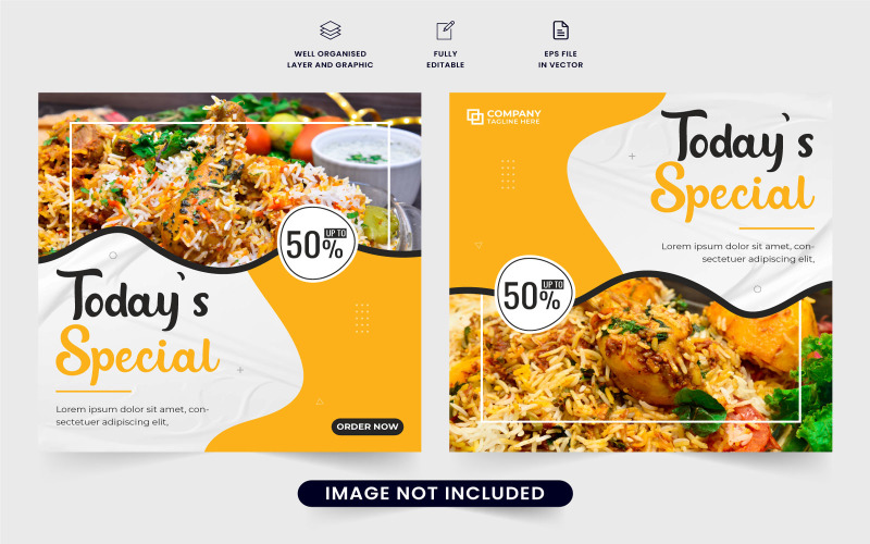 Food promo poster template vector design Social Media