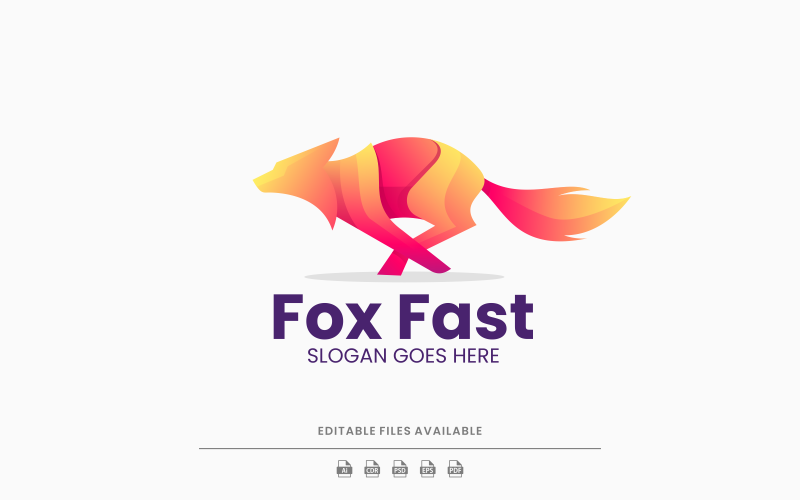 Fox Fast Gradient Logo Style Logo Template