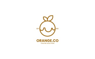 Orange Line Art Logo Template