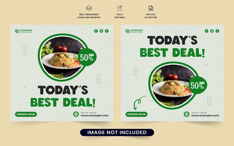 Special food menu web banner vector Social Media