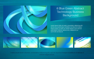 6 Blue Green Abstract Technology Business Background