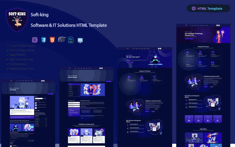 Soft-king Software & IT Solutions HTML5 Template Website Template