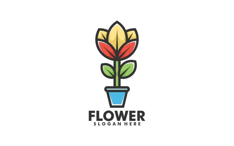 Flower Simple Mascot Logo 1 Logo Template