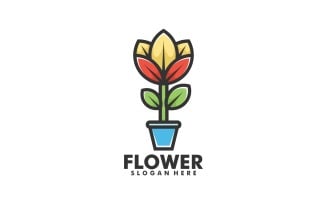 Flower Simple Mascot Logo 1