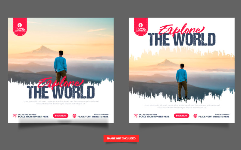 Vector travel holiday vacation social media post web banner cocept Illustration