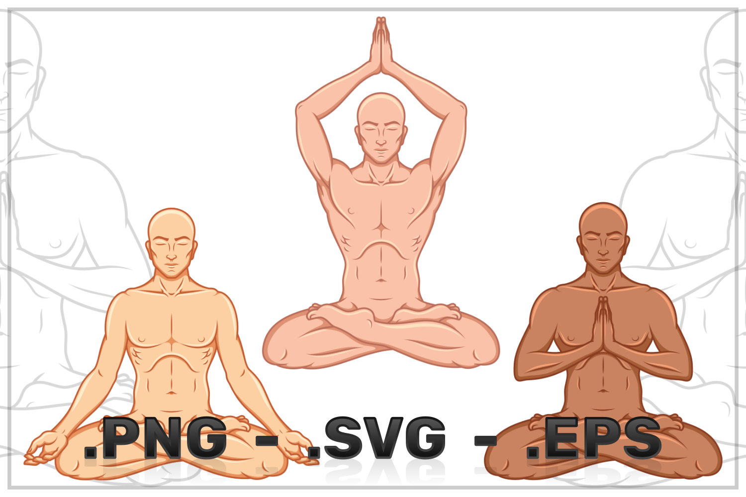 Vector Design Of Men Doing Yoga