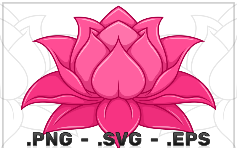 Lotus Flower Vector Design with Unalome Vector Graphic