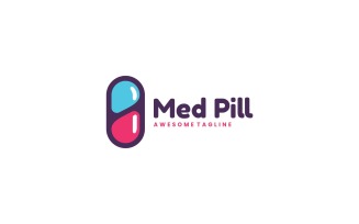 Med Pill Simple Logo Template