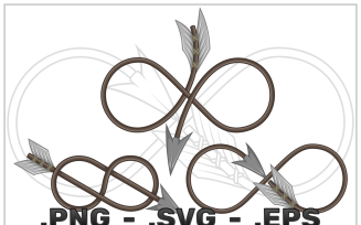 Vector Design Of Arrow In The Shape Of Infinity