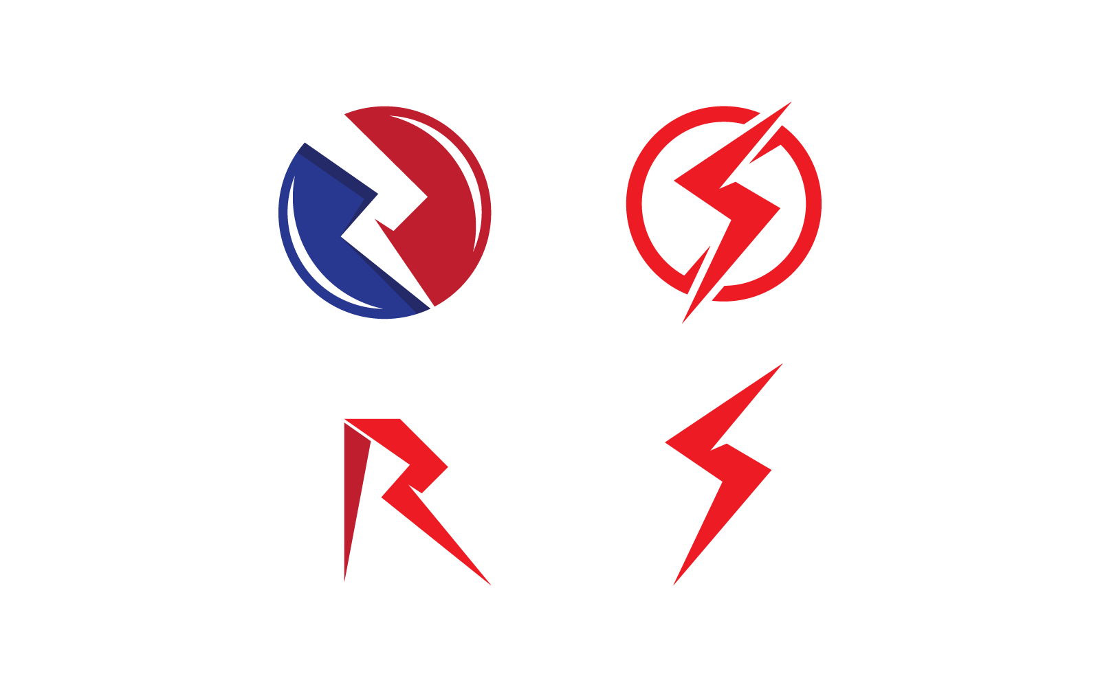 Conjunto de diseño de vector de logotipo de relámpago