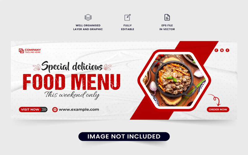 Culinary food menu web banner vector Social Media