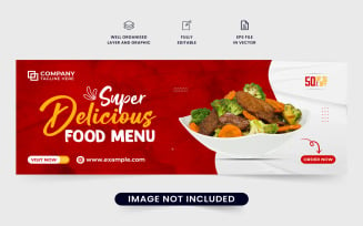 Delicious food promotion web banner