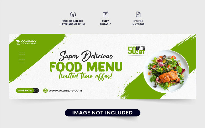 Food commercial web banner template Social Media
