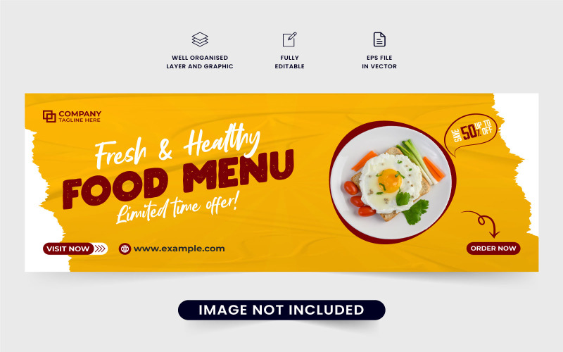Food promo template for marketing vector Social Media