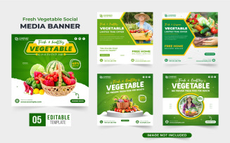 Fresh vegetable sale template bundle