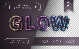 Glow Rainbow - Editable Text Effect, Font Style