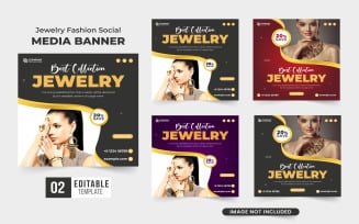 Jewelry sale template collection vector