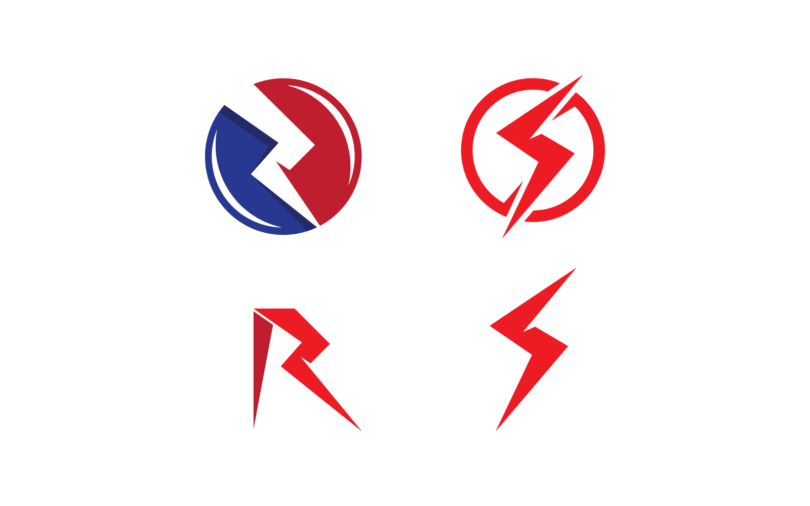 Set of Lightning Logo vector design