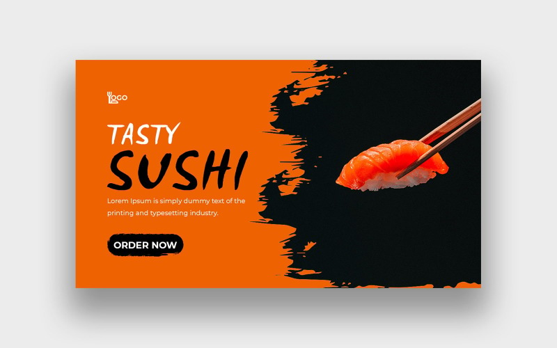 Food Sushi YouTube Thumbnail Social Media