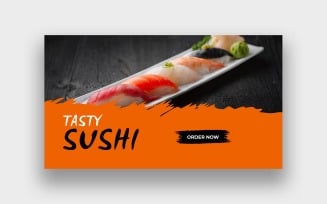 Modern Food Sushi Video Thumbnail Template