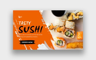 Modern Food Sushi YouTube Thumbnail Template