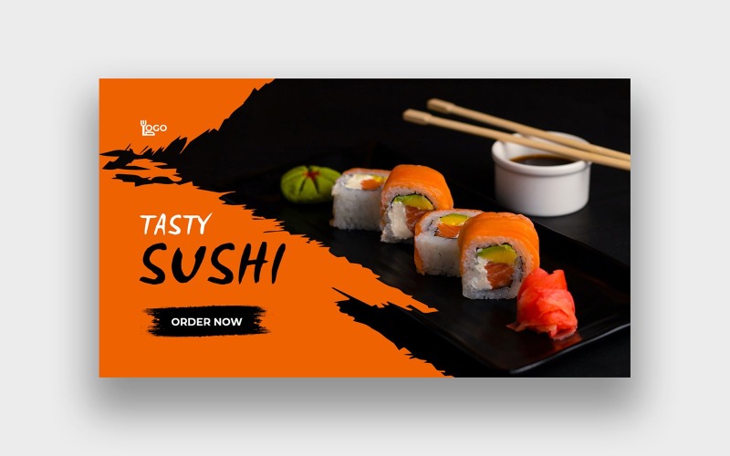 Modern Food Sushi YouTube Thumbnail Social Media