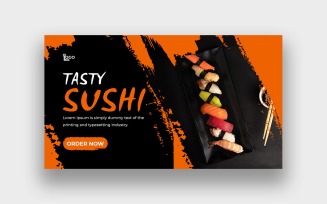 Modern Sushi Food YouTube Thumbnail Design