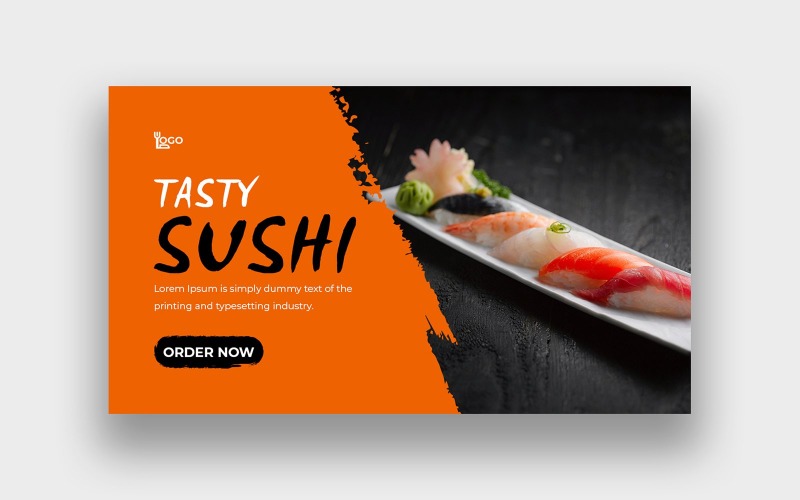 Modern Sushi Food YouTube Thumbnail Social Media
