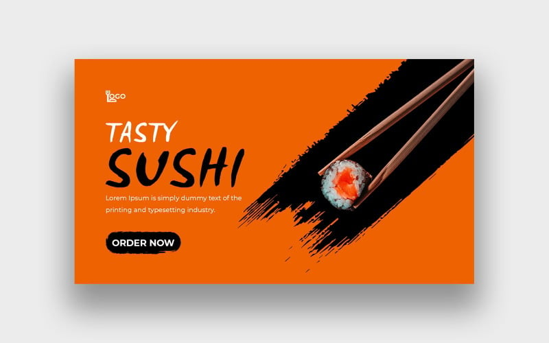 Sushi YouTube Thumbnail Template Social Media