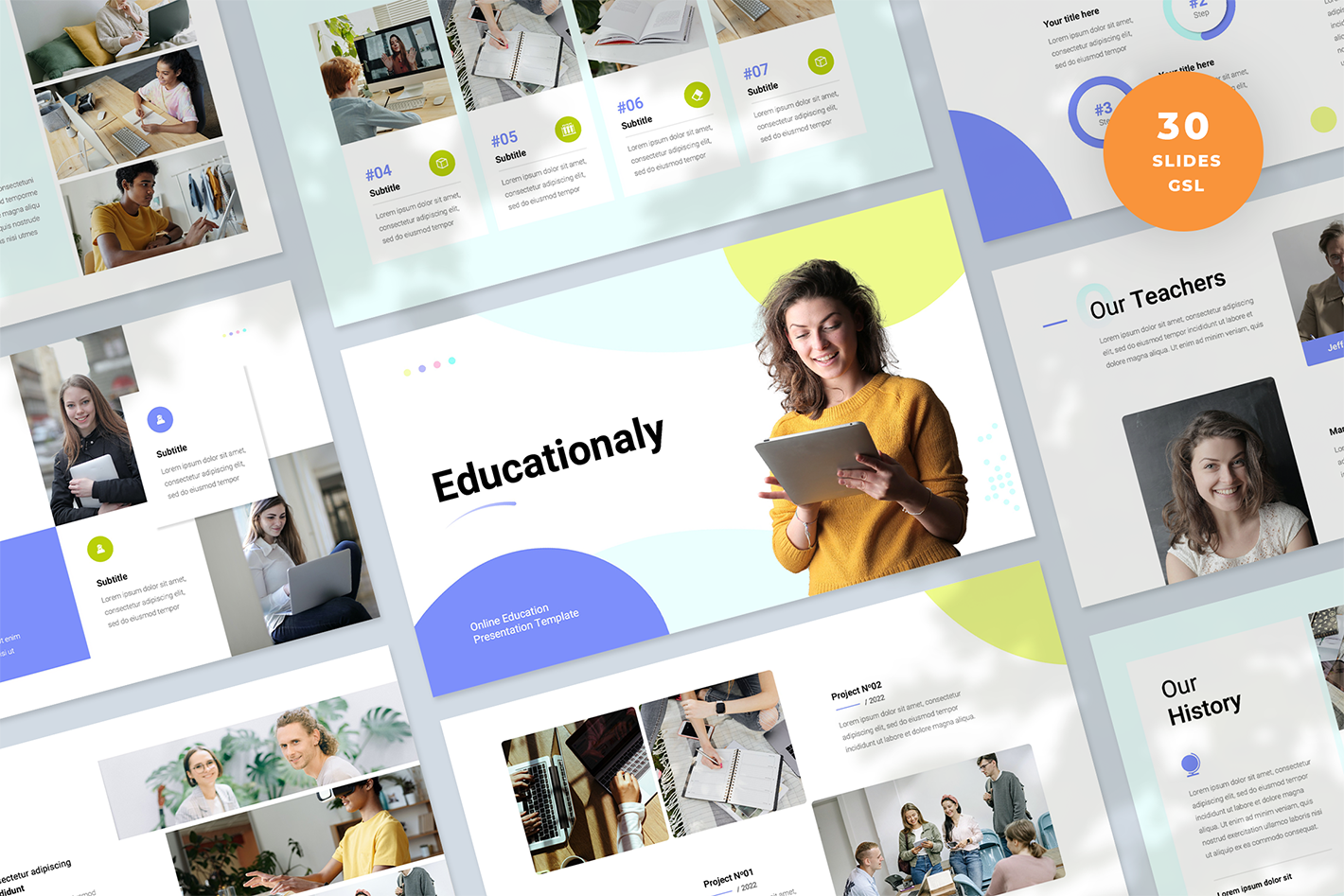 Educationaly - Online Education Presentation Google Slides Template