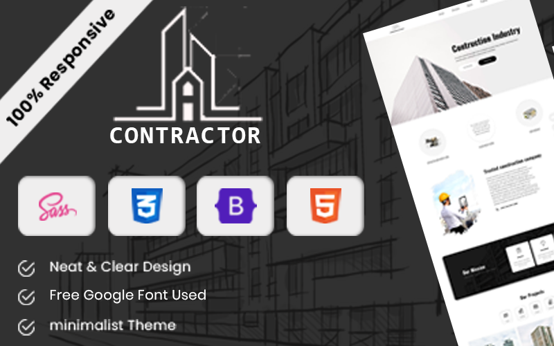 Contractor  Construction Services HTML5 Landing Page Template