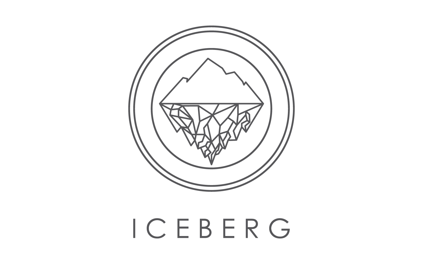 Disegno vettoriale del logo dell'illustrazione della linea dell'iceberg