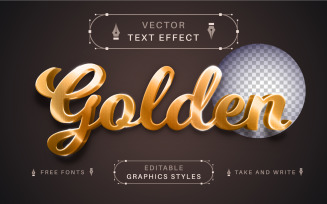 Golden Metal - Editable Text Effect, Font Style