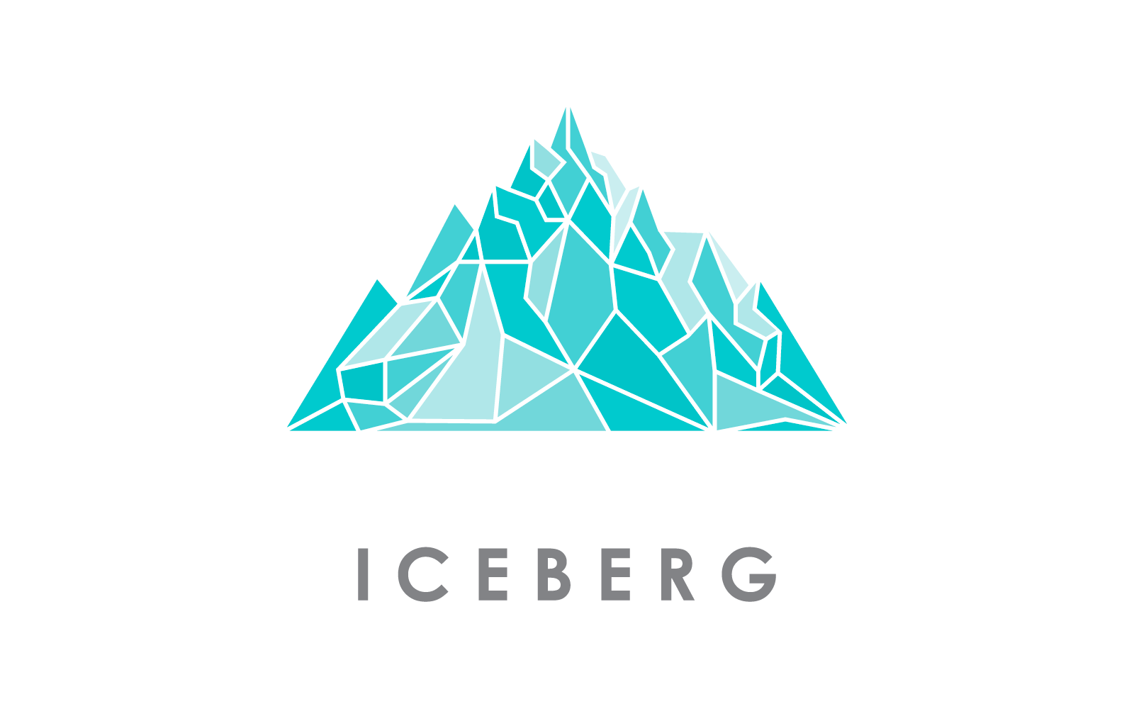 Iceberg ilustrace logo vektorové plochý design šablona