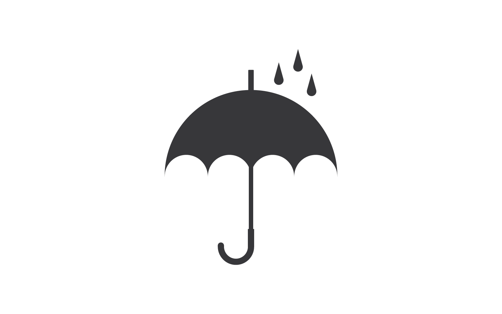 Modelo de vetor de conceito de logotipo de ilustração de guarda-chuva