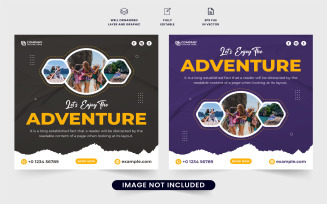 Travel agency web banner template vector