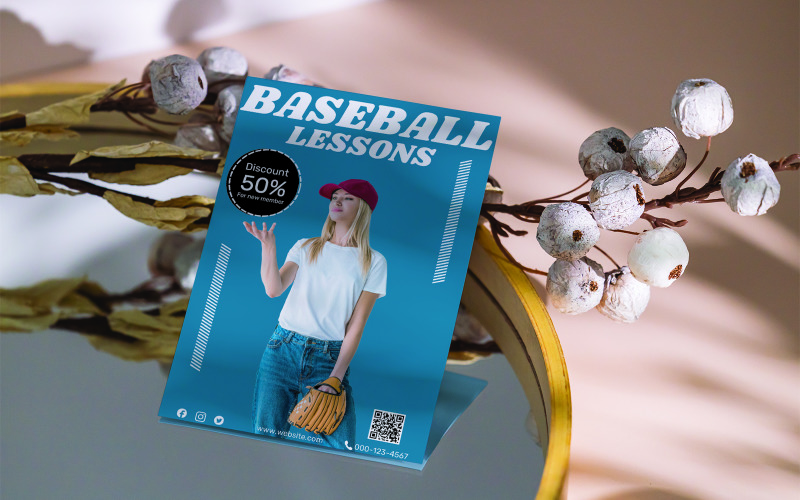 Baseball Lesson Flyer Template Corporate Identity