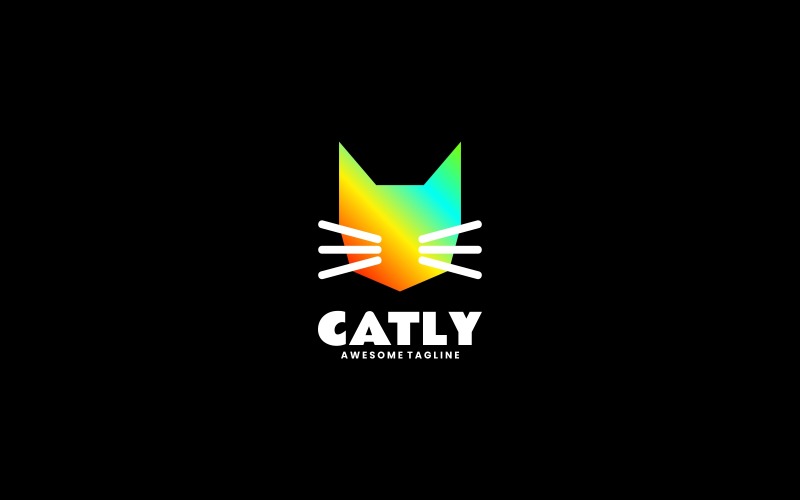Cat Gradient Colorful Logo Logo Template