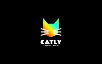 Cat Gradient Colorful Logo