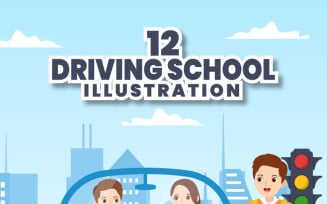12 Driving School Illustration