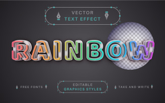Rainbow Line - Editable Text Effect, Font Style